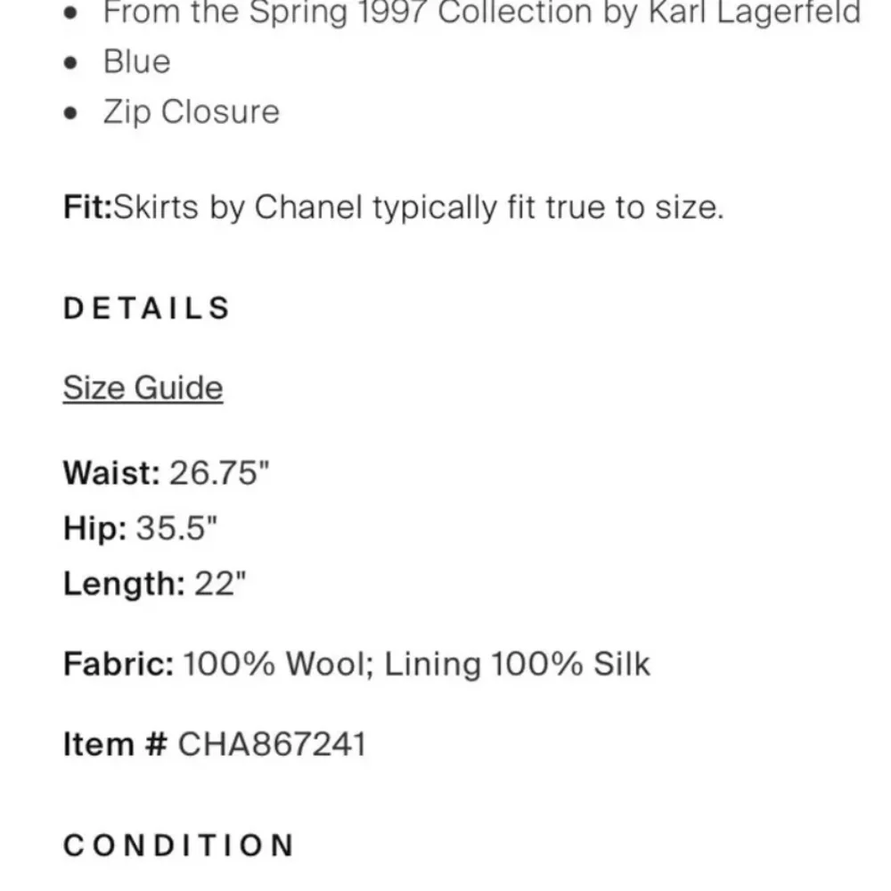 Chanel Vintage Knee Length Skirt Medium / 6.